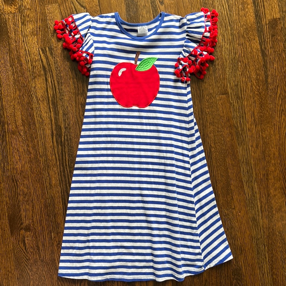 Girls back to school Apple dress